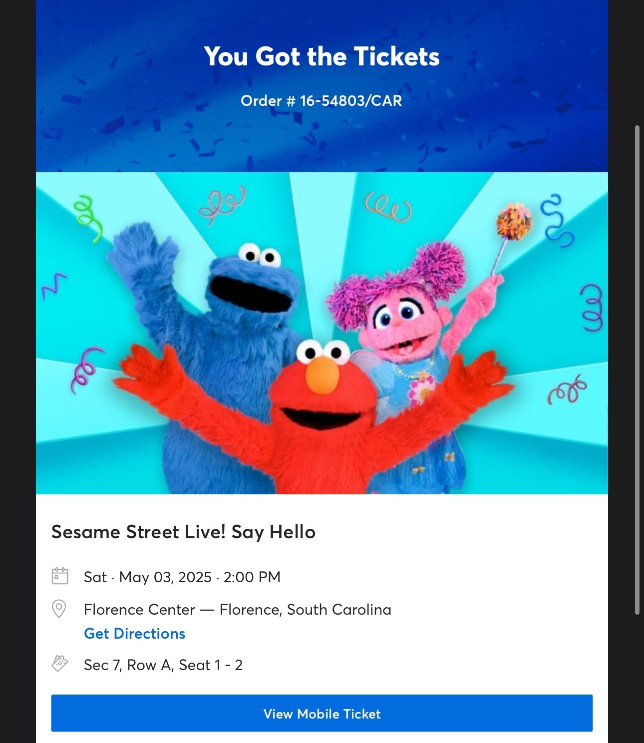 Sesame Street Live Tickets