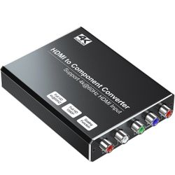 4K HDMI to Component Converter with Scaling Function, HDMI to YPbPr Converter Support 4K/60Hz Input, Support 480i/576i Component Output, Compatible wi