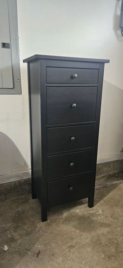 Tall Black 5-Drawer Dresser Chest