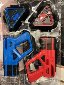 SHARPER IMAGE Two-Player Toy Laser Tag Gun Blaster & Vest Armor Set for Kids