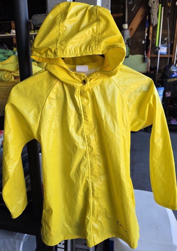 Girls Coraline Rain Coat Rain Jacket Costume Cosplay Bright Yellow Size Medium