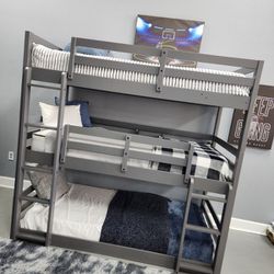 Grey Tripple Bunk Bed With Matteress $999
