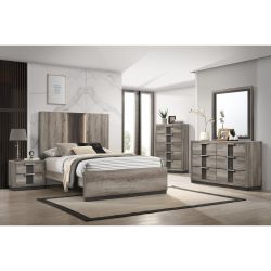 Queen Size Bed Gray 
