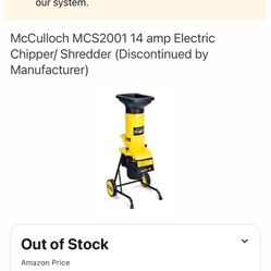 McCulloch MCS2001 14 amp Electric Chipper/Shredder