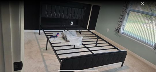 Queen size mattress with bed frame