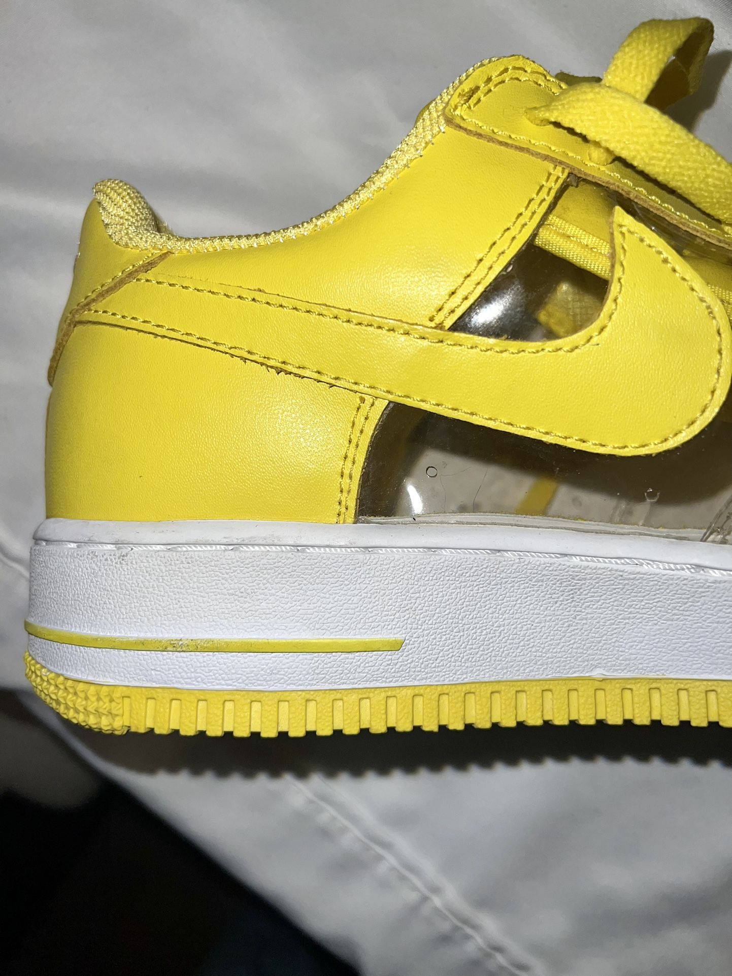 Nike Clear Toe Yellow Air Force 1AF1 Invisible for Sale in Quartz 