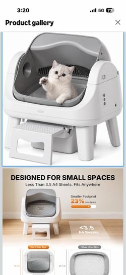 FITS SMALLER HOMES — This cat litter box automatic cleaning design uses under 3.5 A4 sheets of floor space, helping you save valuable room in apartmen