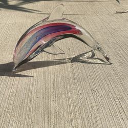 Murano Art Glass Dolphin Paper Weight 