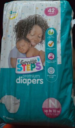 Gentle Steps Premium Diapers Size N, 42 Count