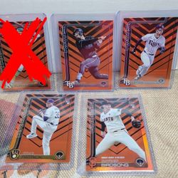 Topps Orange Foil Holiday Edition Inserts Baseball Cards Lot Of 12 