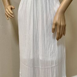 White Crochet Lace Detail Maxi Dress Medium 