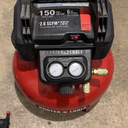 Porter cable 150psi 6lb Pancake Air Compressor Kit With Tools