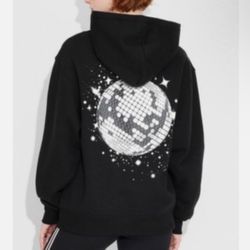 Target Disco Ball Black HOODIE WOMEN SMALL