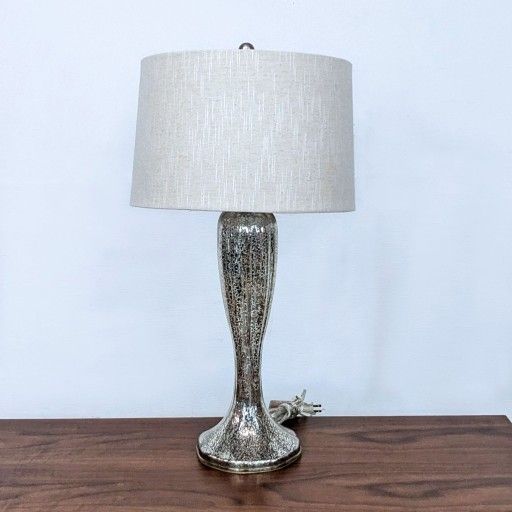 Mercury Glass Look Fluted Table Lamp