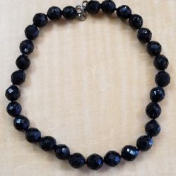 Black Faceted Beads Necklace 