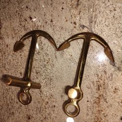 Two Brass Anchor Paperweights