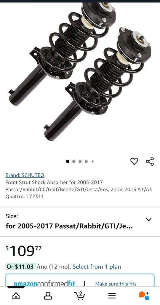 Passatt Gold Rabbit Gti Beatle Front Struts