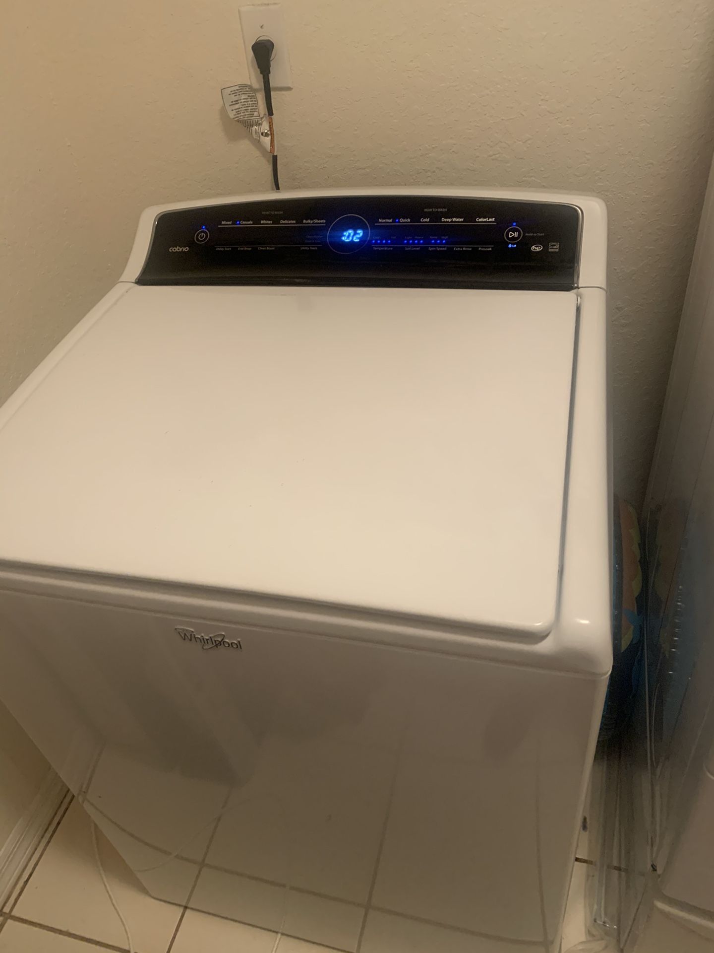 Whirlpool cabrio washing machine