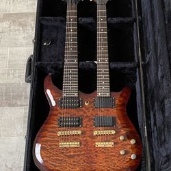 Rogue Double Neck 7/6 Electric Guitar with Case