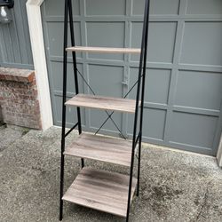 Rustic Industrial 4-Row Tiered Ladder Shelf