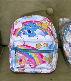 New W/ Tags!  2  Authentic Care Bears Mini  Backpack 10" Faux Leather