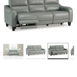 NEW GENUINE LEATHER POWER RECLINER