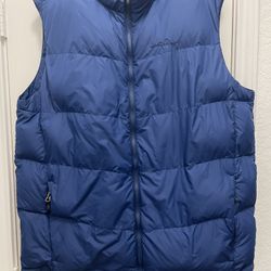 Eddie Bauer men's blue down puffer Vest 
