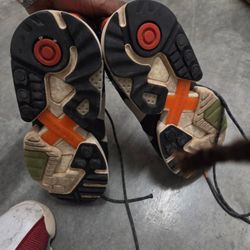 Adidas ZX Torsion sneakers in a core black, orange, and green colorway Size 8.5