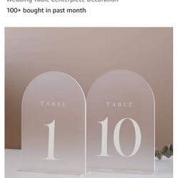 Table Numbers 10 Pack Frosted Party 