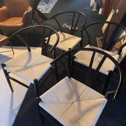 Set Of 4 Metal Wishbone Chairs