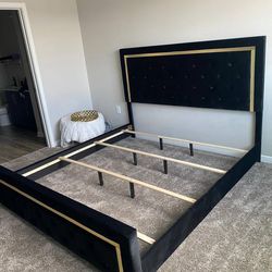 Black And Gold King Size Bed Frame 