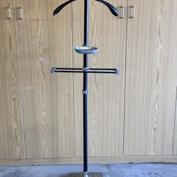 Gentlemen’s Metal Adjustable Valet Bulter Stand ~ Height Adjustable, Solid Weight ~ 