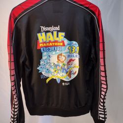 Disney Land Toy Story size small black polyester zip up track jacket. Excellent condition awesome authentic Disney merchandise. No fade black polyeste