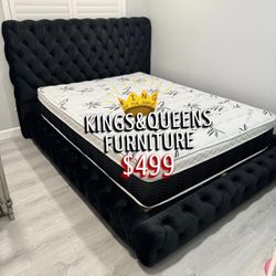 New Queen Bed Frame With Mattress 