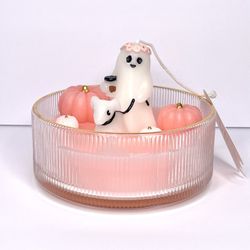 Viral Pink Summerween Ghost Walking Dog Candle