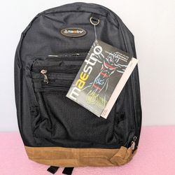Maestro Suede Bottom Backpack With Overstuffed Extension - New