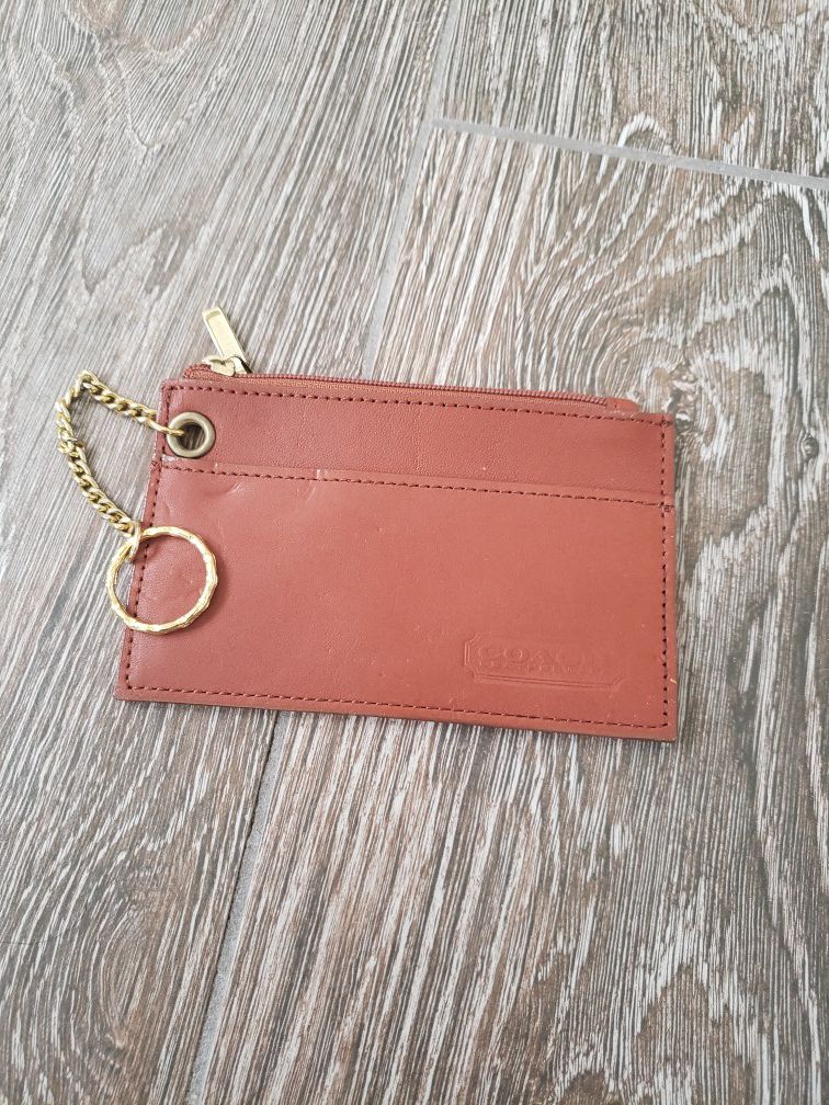 Leather coach ID credit card holder
