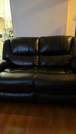 Recliner blk leather