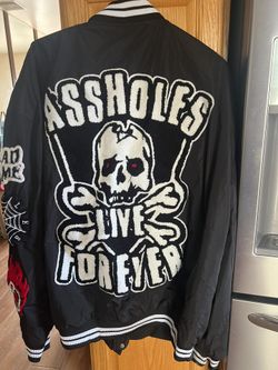 A—holes Live Forever Bomber Jacket Size xL