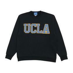 VINTAGE UCLA BRUINS SWEATSHIRT MEDIUM M MENS BLACK CREWNECK PULLOVER SPELL OUT