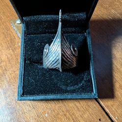 Drakker Sterling Ship ring s 10