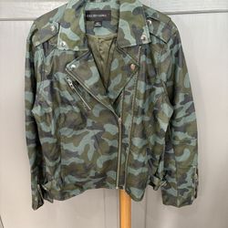 Women’s Colleen Lopez Moto Camouflage Faux Leather Jacket 