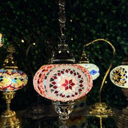 Shine Nickel  Handmade Pendant Turkish Mosaic Lamp