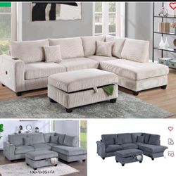 Sectional With Ottoman Set 