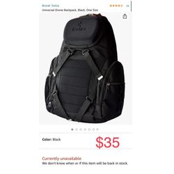 Universal Drone Backpack, Black, One Size