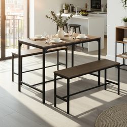 Homy Casa Lomaner 43.3" Dining Table Folding Set Kitchen Dining Room Apartment Small Space