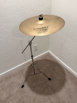 $160 Sabian drum cymbal AAX 18” studio crash no cracks or bends new boom stand $160 cash in Upland 91784
