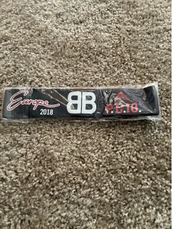 Handmade Black 'Europe 2018' Elastic Band with BB Logo Headband