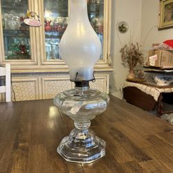 Vintage Glass Oil Lamp, Working Condition