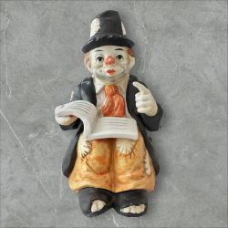 Sun Saint Hobo Clown Reading A Book~Music Box~ 7" Tall